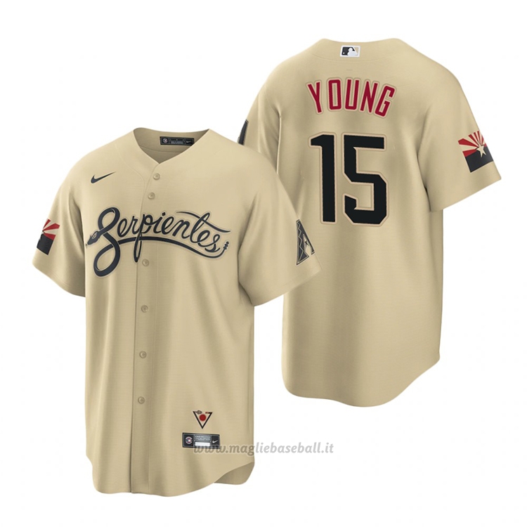 Maglia Baseball Uomo Arizona Diamondbacks Andrew Young 2021 City Connect Replica Or